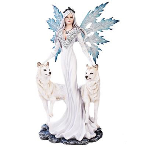 Fairy with Wolves Enchanting Figurine